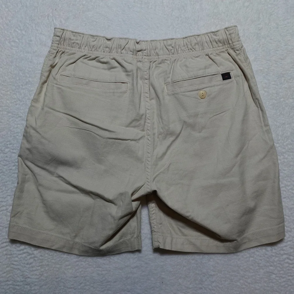 $ 98 Faherty Essential Drawstring Short Men's M Stone Organic Cotton 6.5 Inseam